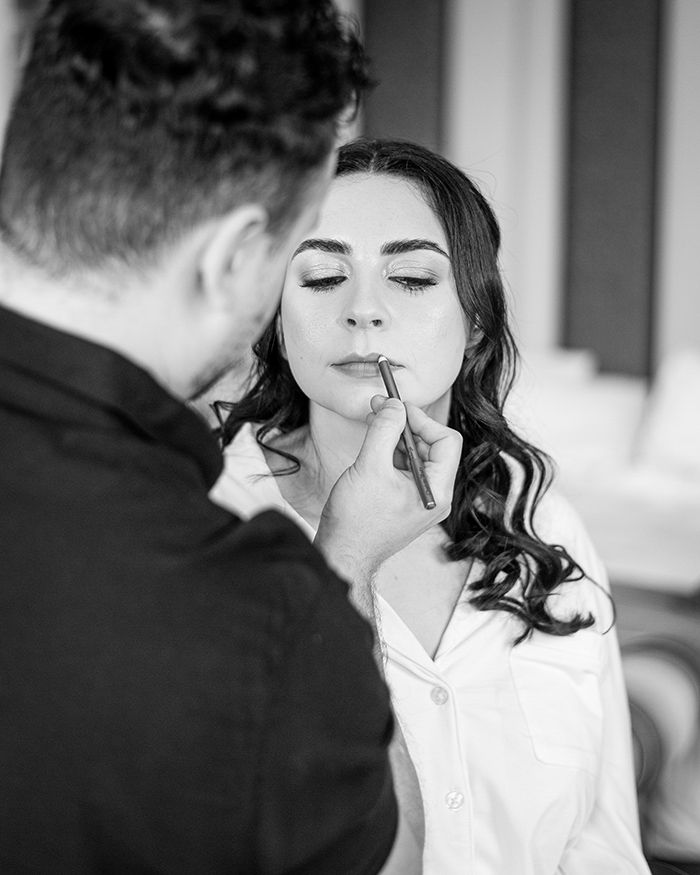 Bride getting ready at Oulton Hall with natural, relaxed morning prep photography.