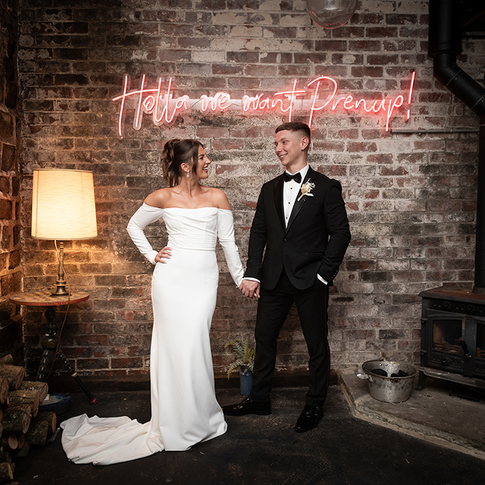 Bride and groom at Ponden Mill in Keighley